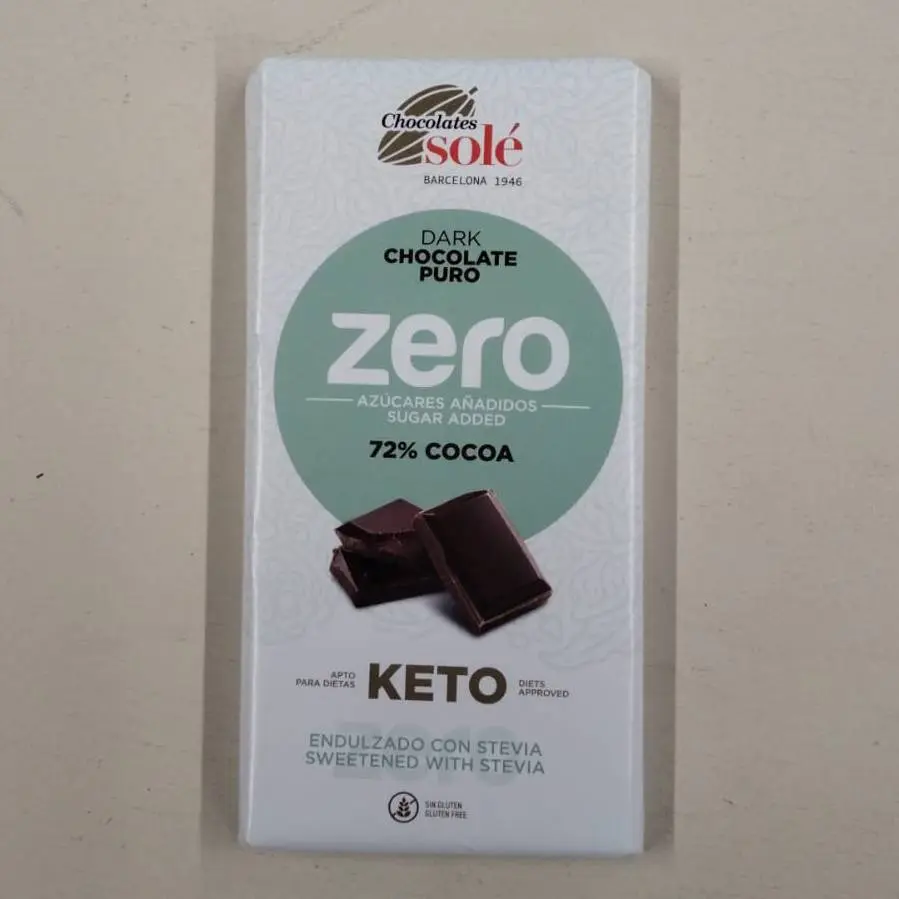 Tauleta Xocolata 72% amb Stevia 100g - Solé