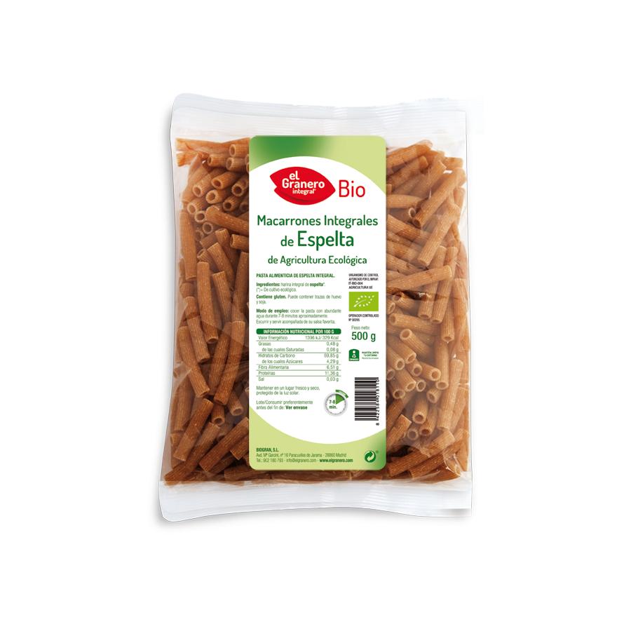 Macarrons d'Espelta Integral 500g - El Granero