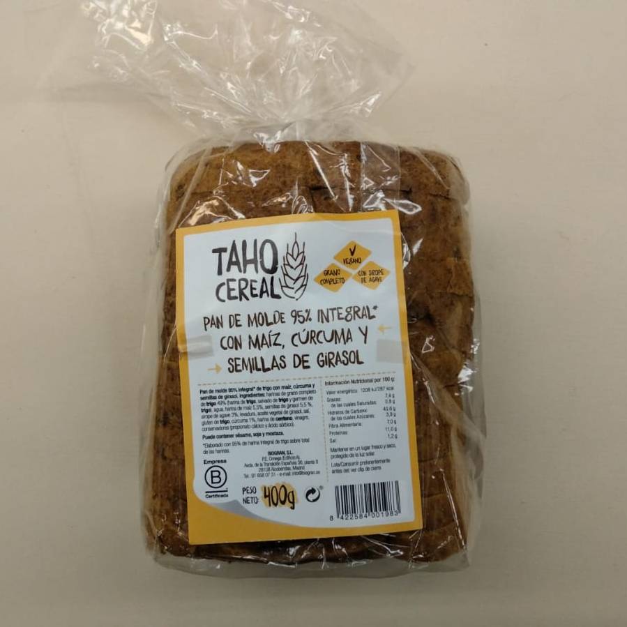 Pa de Motlle Integral amb Cúrcuma 400g - Taho Cereal