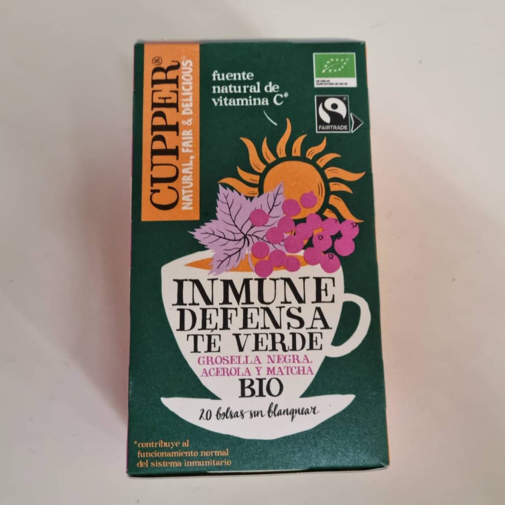 Infusió Té Verd Inmune Defensa 20 Bossetes 35g - Cupper
