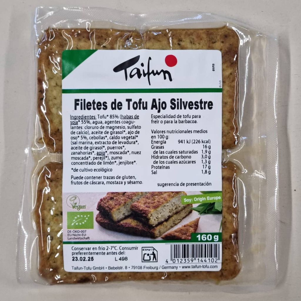 Filet de Tofu amb All Silvestre 160g - Taifun