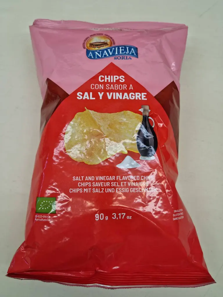 Patates Fregides Oli Gira-Sol amb Vinagre Eco 90g - Añavieja