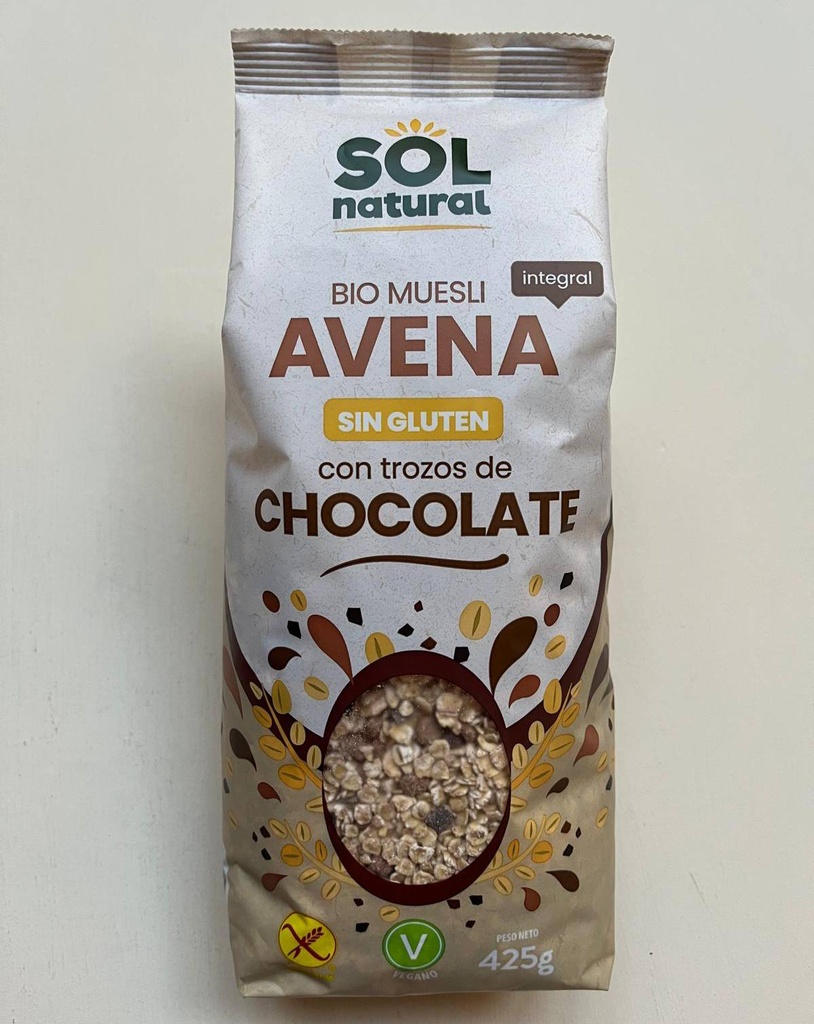 Muesli de Civada i Xocolata 425g - Sol Natural
