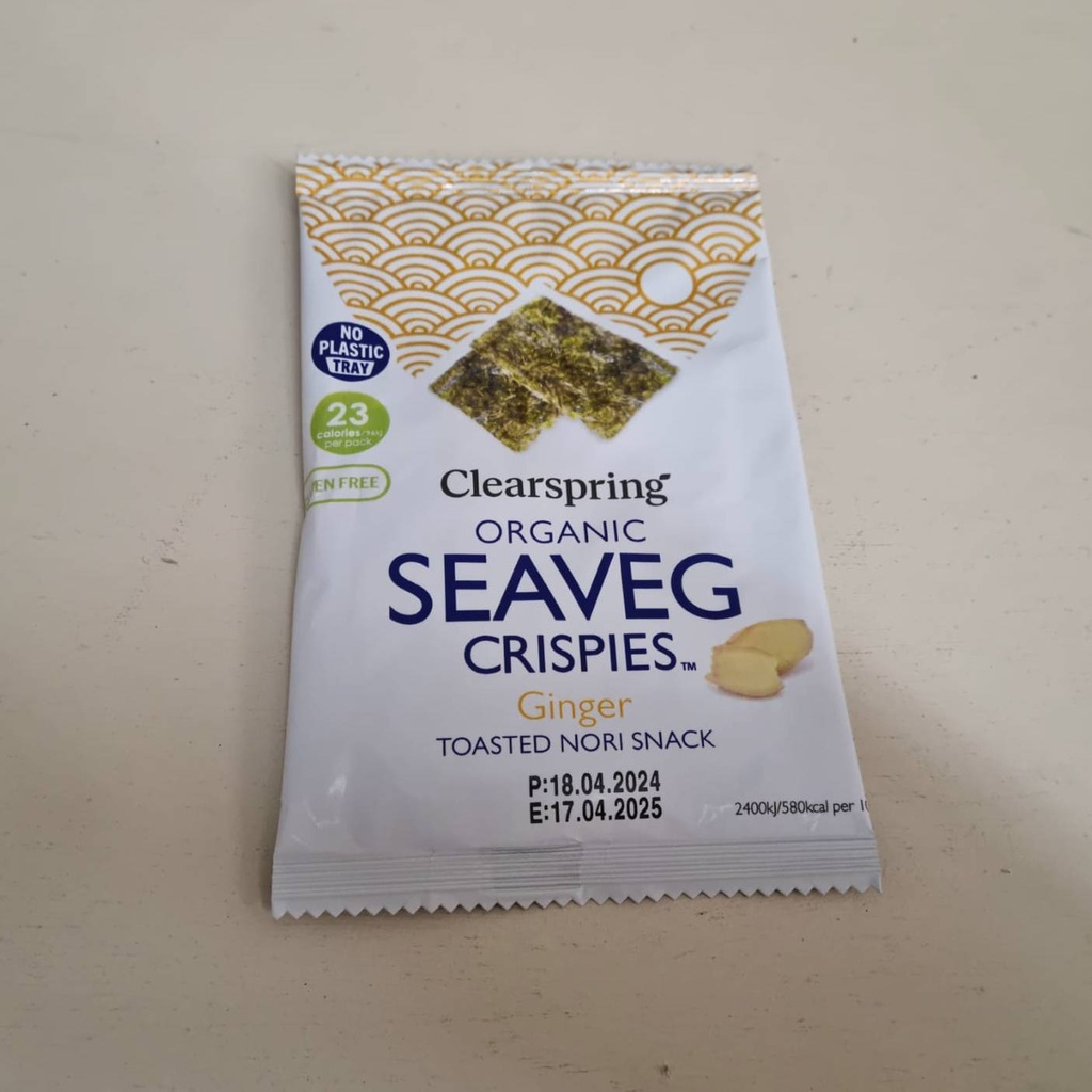 Snack Alga Nori Gingebre 4g - Clearspring