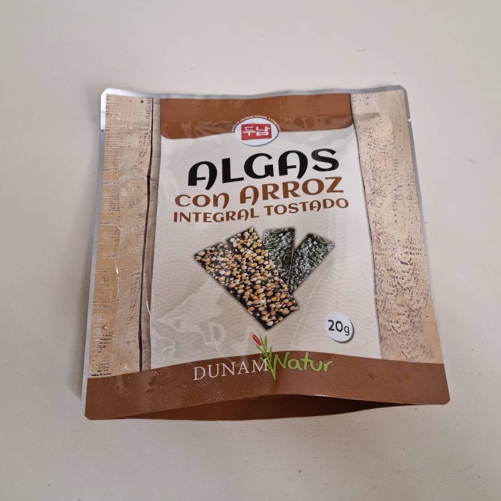 Snack d'Algues amb Arròs Integral 20g - Dunam