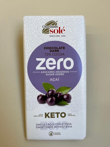 [8411066002822] Tauleta Xocolata 72% amb Stevia i Açai 100g - Solé
