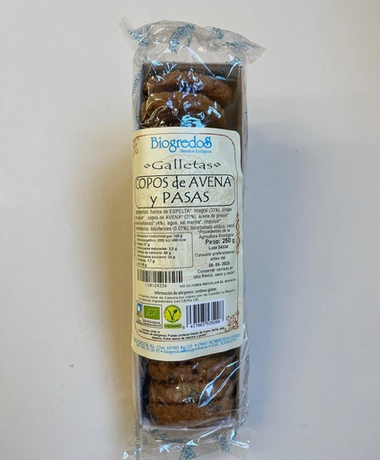 [8437003535208] Galetes de Flocs de Civada i Passa 250g - Biogredos 