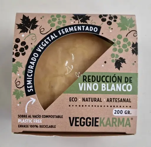 [3760291270182] Formatge Semicurat amb Reducció de Vi Blanc 200g - Veggie Karma 