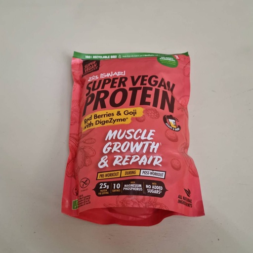 [5600872801917] Super Vegan Protein Fruits Vermells i Goji 400g - Iswari