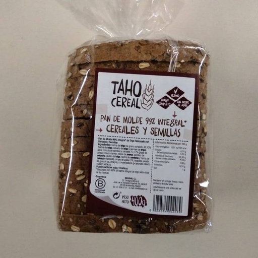 [8422584002089] Pa de Motlle Integral amb Cereals i Llavors 400g - Taho Cereal