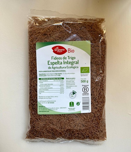 [8422584088687] Fideus d'Espelta Integral 500g - El Granero