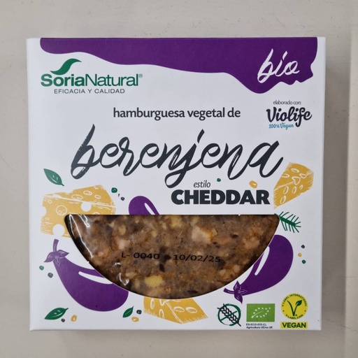 [8422947511166] Hamburguesa d'Albergínia Estil Cheddar - Soria Natural