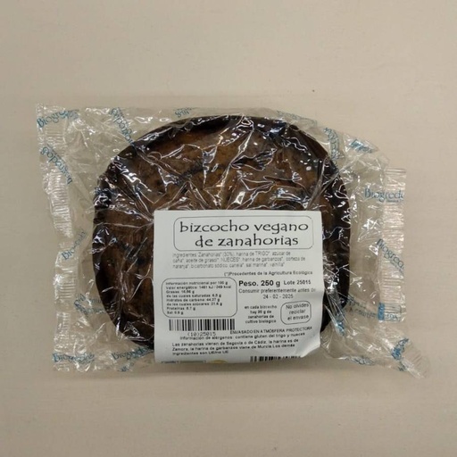 [8437003535826] Bizcocho de Zanahorias 250g - Biogredos