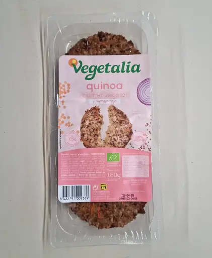 [8422791009369] Vegeburguer Quinoa i Llentia Vermella 160g - Vegetalia  