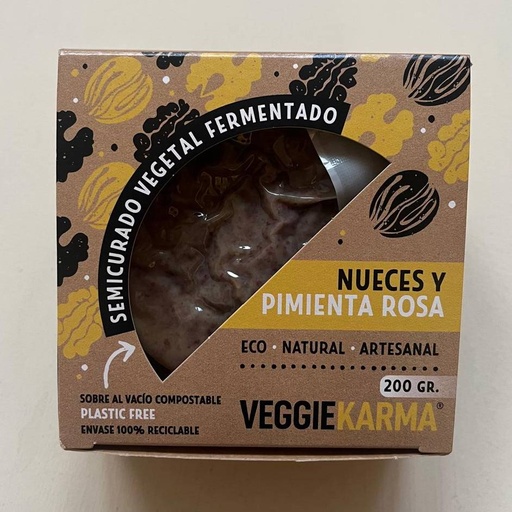 [3760291270038] Formatge amb Nous i Pebre Rosa 200g - Veggie Karma