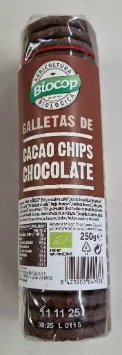 [8423903049938] Galetes Cacau Chips i Xocolata 250g - Biocop 