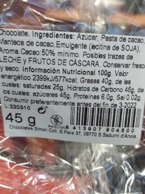 [8413907904500] Conill de Xocolata Mitjà 25g - Simón Coll 