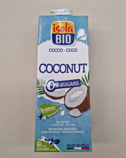 [8023678728078] Beguda Vegetal de Coco Sense Sucre 1L - Isola Bio