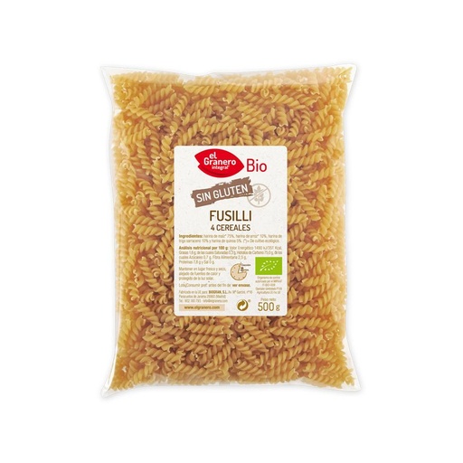 [8422584088267] Fusilli de 4 Cereals Bio 500g - El Granero