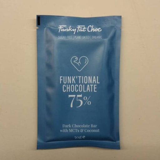 [8719326493480] Tauleta Coco 75%  50g - Funky Fat Choc