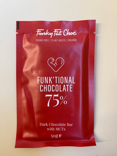 [8719326493497] Tauleta Xocolata Negra 75%  50g - Funky Fat Choc