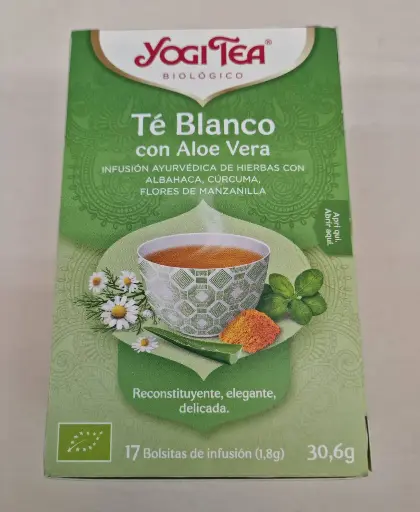 [4012824404359] Te Blanc amb Aloe Vera 17 Bossetes - Yogi Tea 