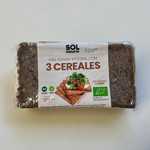 [8435037820062] Pa Alemany 3 Cereals 500g - Sol Natural