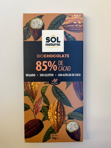[8435037802044] Tauleta Xocolata 85% 70g - Sol Natural
