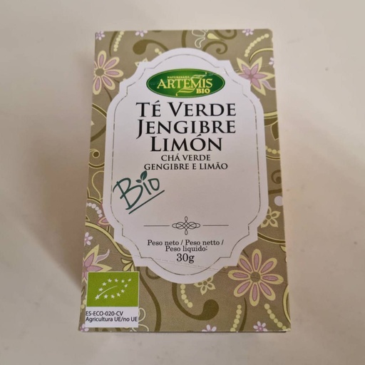 [8428201310575] Te Verd Gingebre i Llimona 20 Bossetes - Artemis