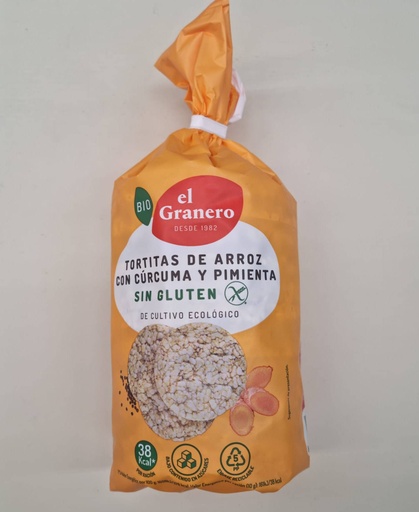 [8422584068450] Tortites d'Arròs amb Cúrcuma i Pebre 115g - El Granero
